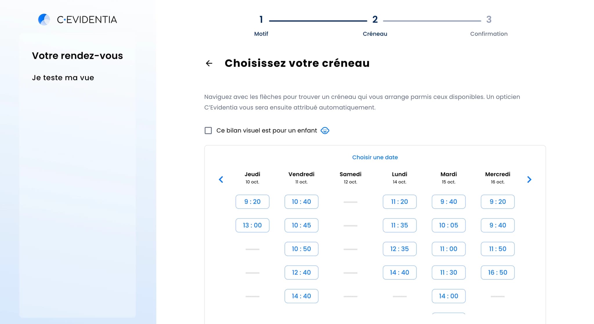Capture d’écran du projet C’Evidentia