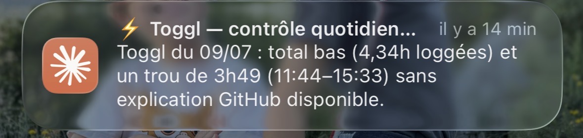 The morning alert when yesterday's log has a problem